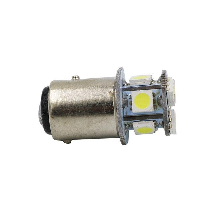 Комплект от 2 броя LED Лед Крушки 8 SMD BA15S 1156 (P21W) 24V Бяла Светлина Срещуположни пинове (180°) в Блистер