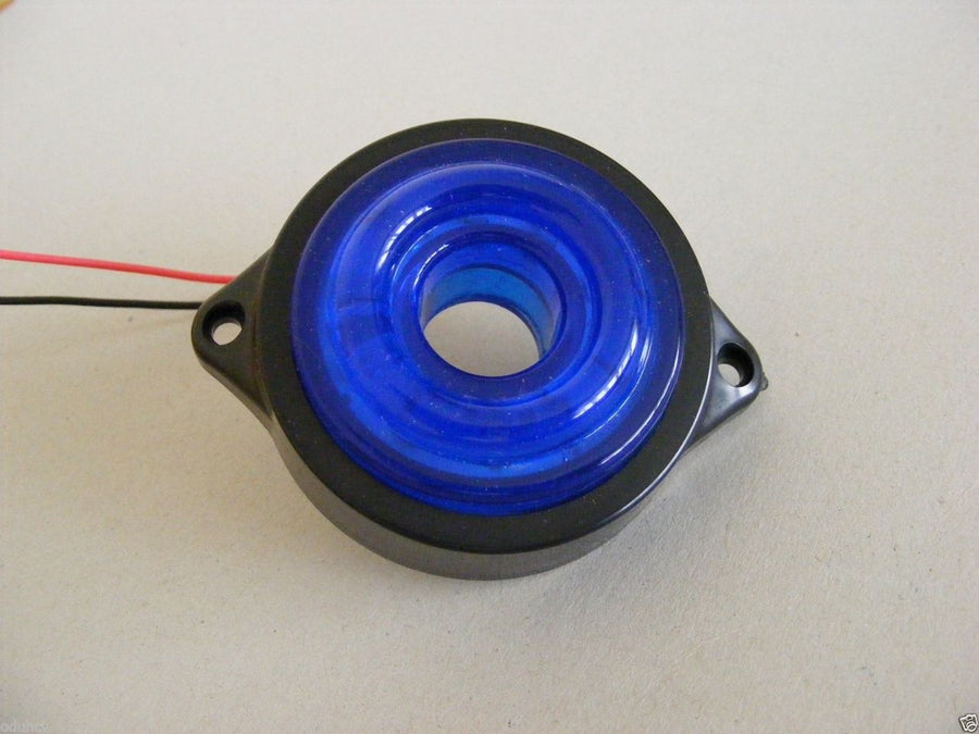 Кръгъл LED габарит с бягаща светлина, син, 12V