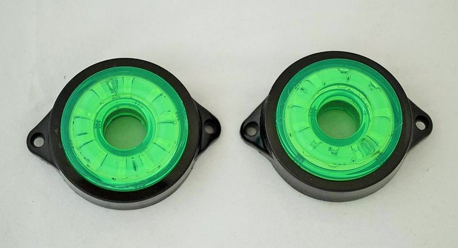 Кръгъл led габарит с бягаща светлина, зелен, 12V