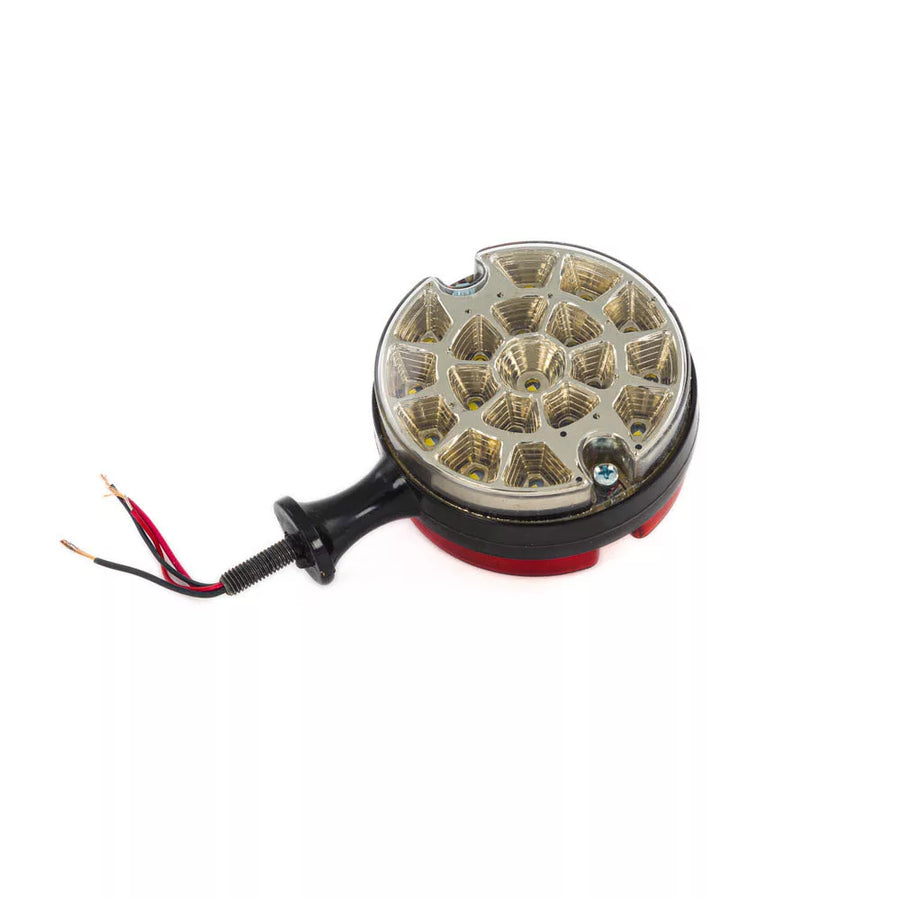 LED габарит за огледало (обеци), червено бяло с черен ринг, 12/24V, 36 диода