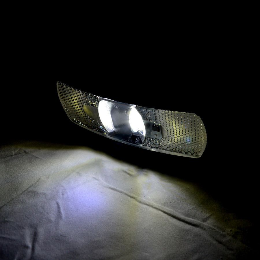 Бял LED габарит, 2 дъги с рефлектор, 12/24V