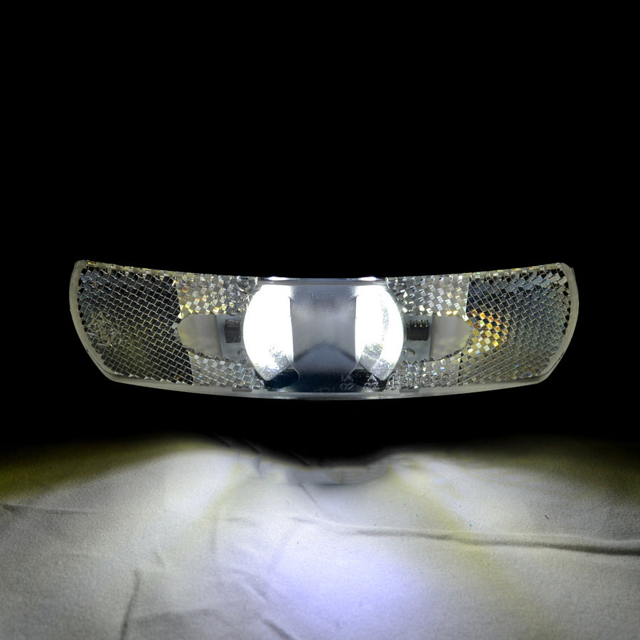 Бял LED габарит, 2 дъги с рефлектор, 12/24V