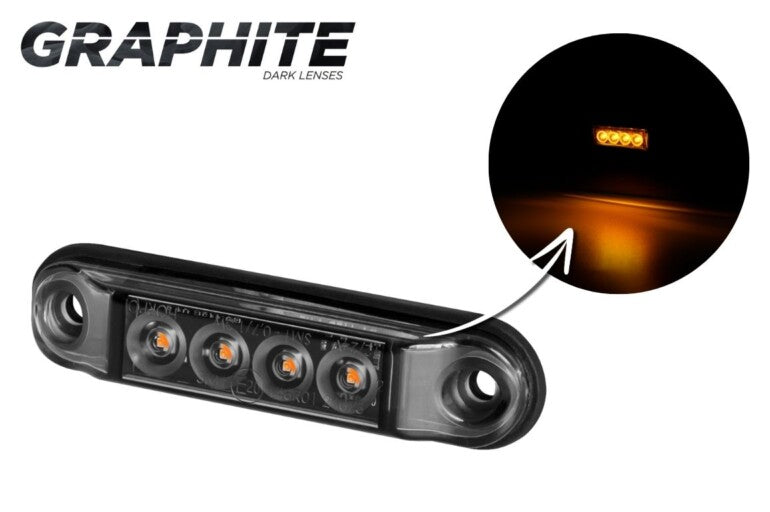 Mini LED габарит с 4 диода 12/24V, smoked - Оранжев