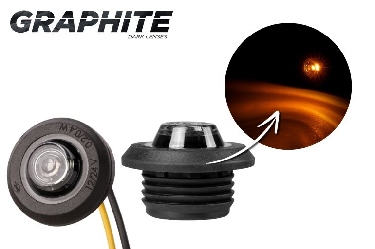 LED габарит , кръгъл Eagle Eye 12/24V, smoked - оранжев