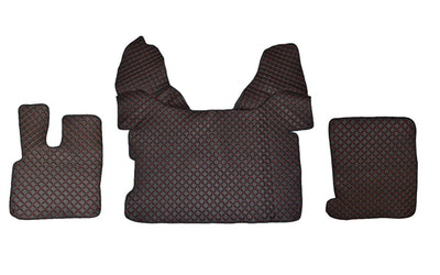 Аnti-slip кожени стелки за DAF XF 106, черни с червен шев