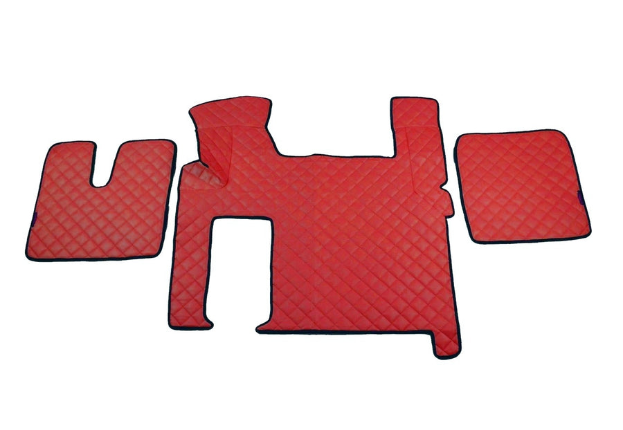 Червени anti-slip кожени стелки за MAN TGX