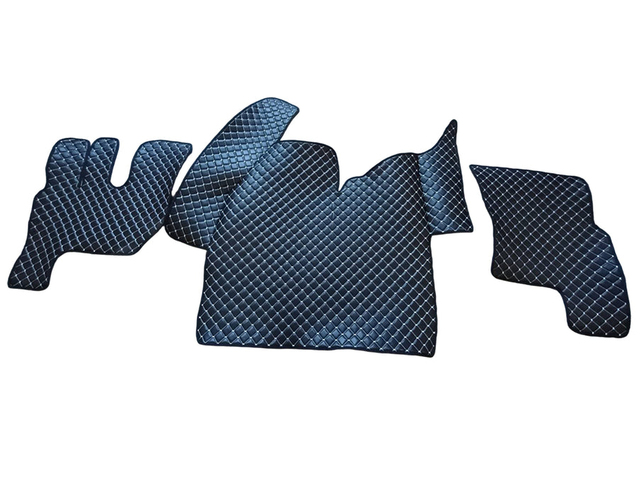 Кожени стелки за Renault Т, с Тунел 2021+, черни с бял шев