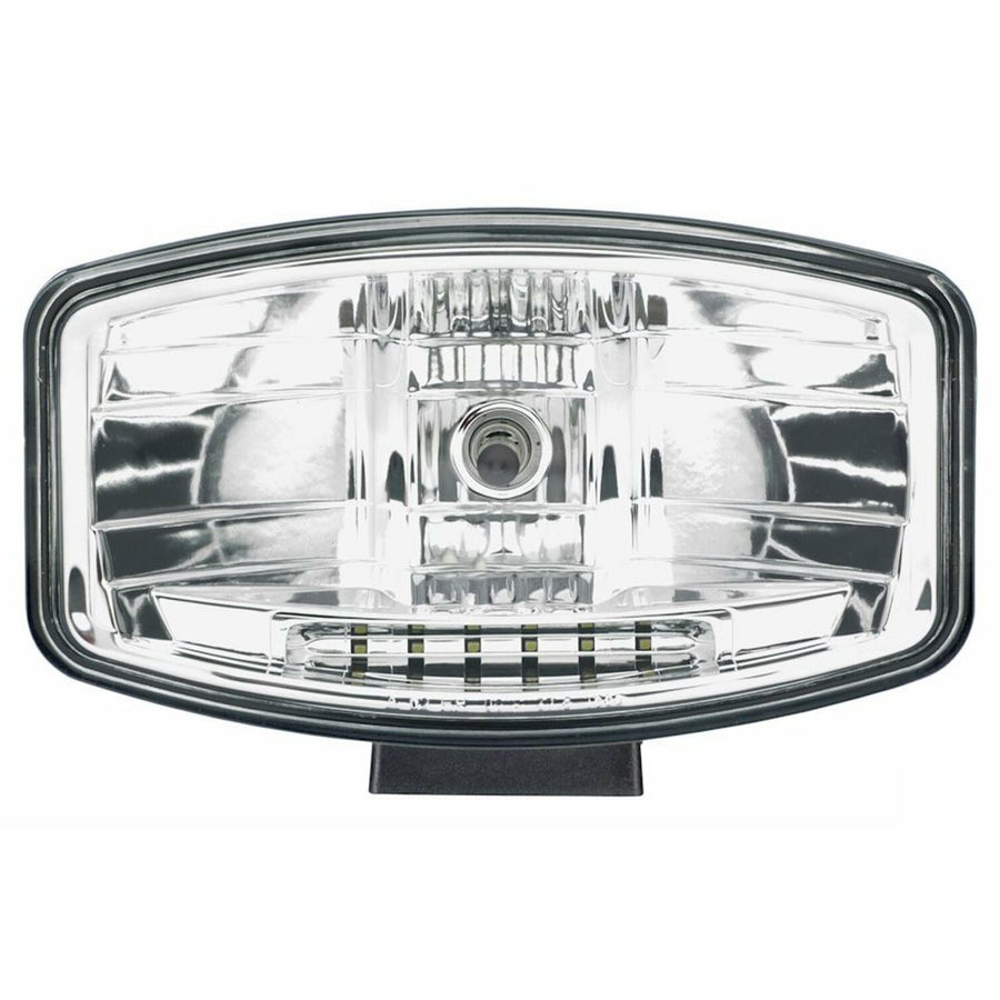 Един 1 Брой Халоген, Фар, 265mm X 161mm, 12V 24V, Крушка H7 + 6 LED ЛЕД Диода, За Камион, Трактор, Багер, Земеделски Машини и др.