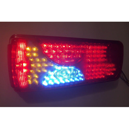 Ляв LED стоп за MAN 12V синьо с букса