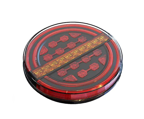 Кръгъл LED стоп, с динамичен мигач, L=R, 12/24V