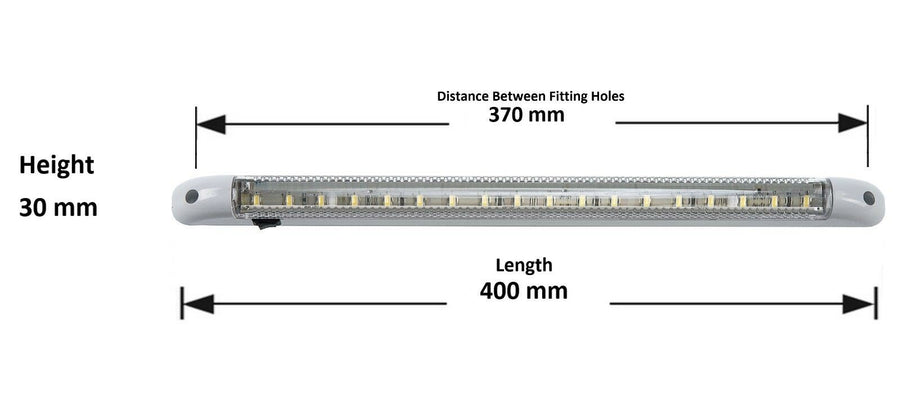 LED Интериорна Лампа, Тръба, 40см, Бяла Светлина, 12V, За Автомобил, Бус, Камион и др.
