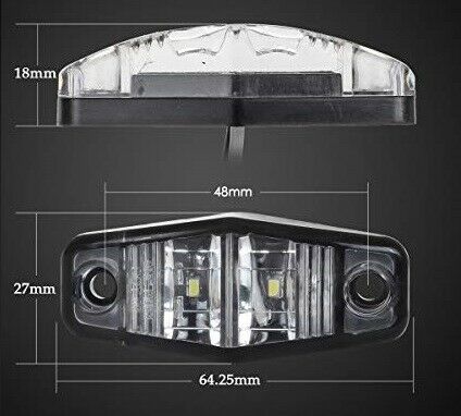 1 брой Бял LED Маркер, габарит, токос, 12 диода - 24V - за камион, ремарке, каравана, платформа