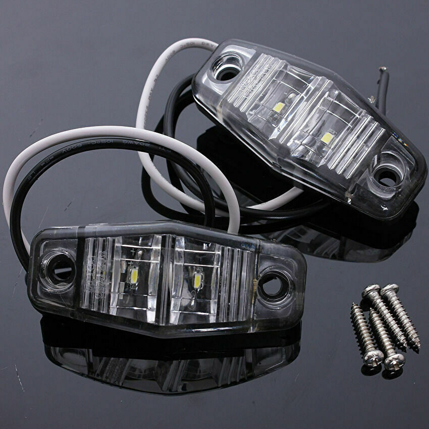 1 брой Бял LED Маркер, габарит, токос, 12 диода - 24V - за камион, ремарке, каравана, платформа