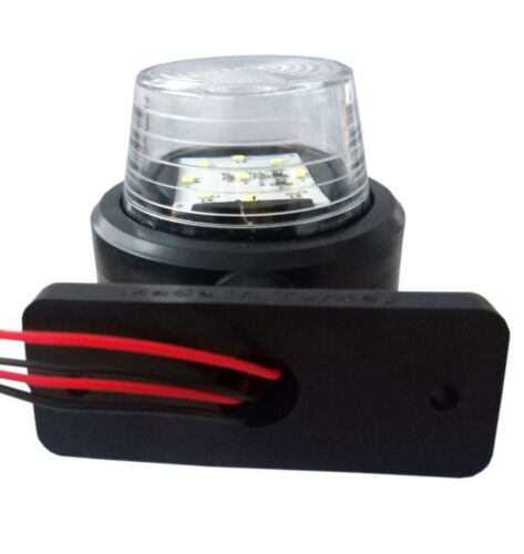 Комплект от 2 броя 12-24V ЛЕД LED Диодни Странични Маркери, Рогчета, Светлини За Камион, Ремарке, Каравана, Кемпер АТВ и др., бяло-червено