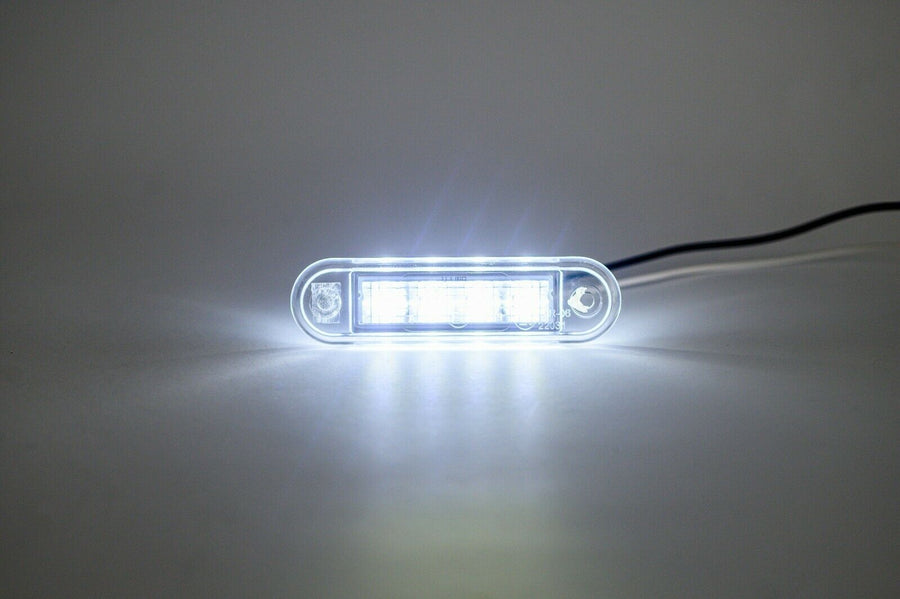 LED Диоден Вграден Страничен Габарит, Маркер, Токос Бял12-24V за камион, бус, ван, платформа, ремарке Е-марк Е9