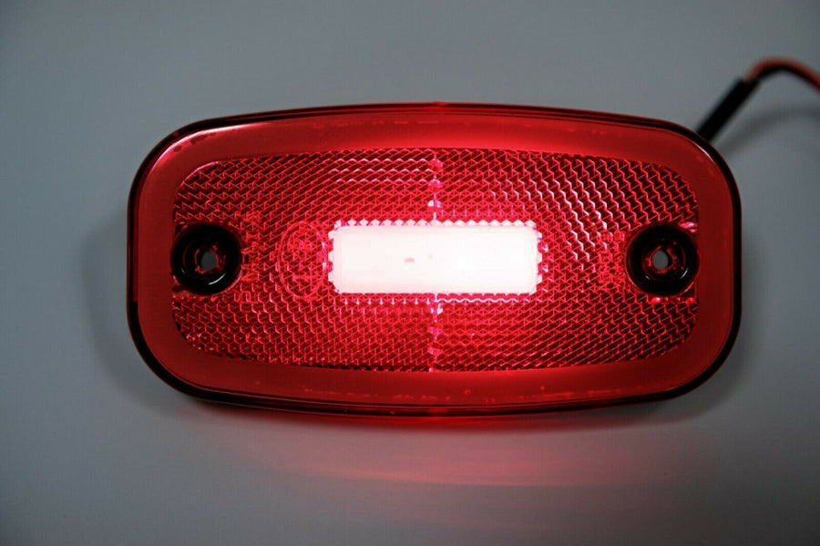 LED Червен Светодиоден Габарит Маткер Токос Неон Ефект, 122mm x 63mm , с Три Функции 12V-24V