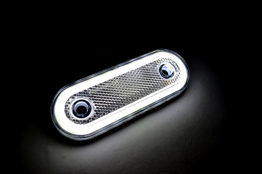 Овален LED неонов габарит бял, 12/24V