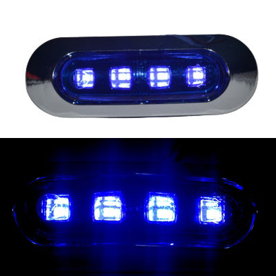 Диоден габарит LUX, синьо стъкло, с 4 диода, 24V