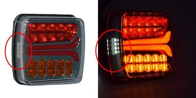 LED неон, малък стоп за ремарке, с динамичен мигач, хром