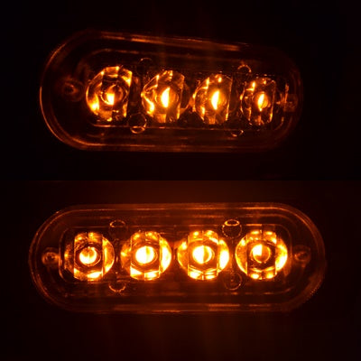 Блиц габарит „Пътна помощ“, 4 LED, 12W, оранжева светлина, бяло стъкло, 12V/24V