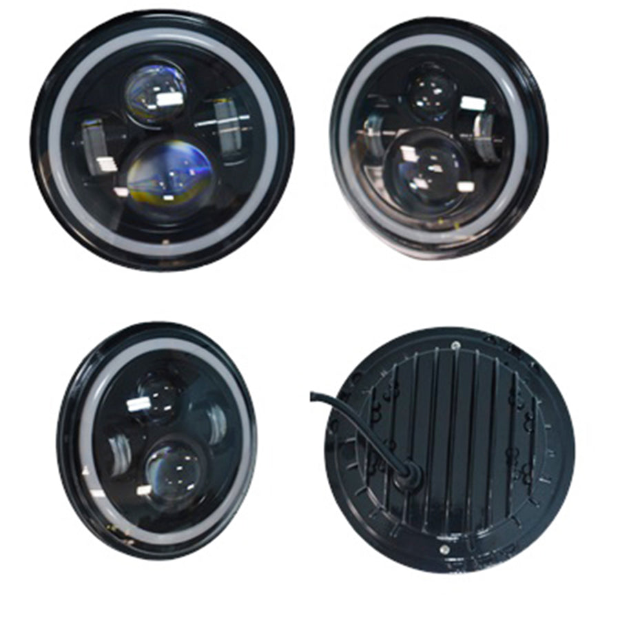 Кръгъл LED халоген за JEEP, 60W, къси, дълги и ангелски очи