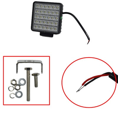 LED работна лампа, фар, квадрат, 30W, 12/24V, с on/off ключ