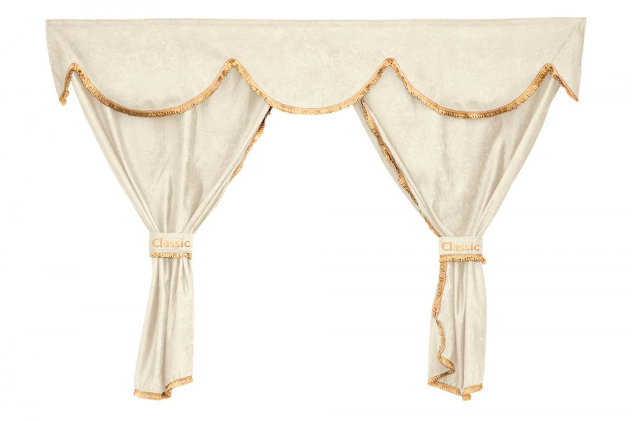 Бежови завеси за камиони - Classic (3in1), челно + 2 части за сън