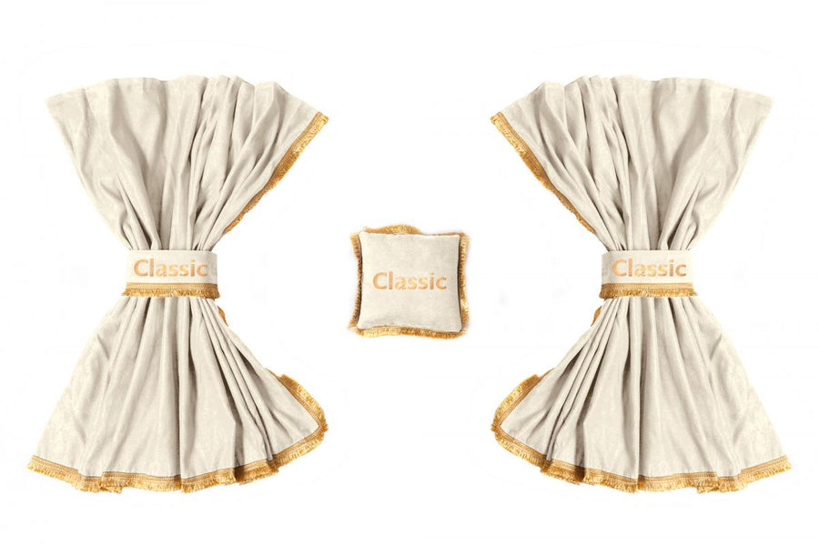 Бежови завеси за камиони - Classic (3in1), челно + 2 части за сън