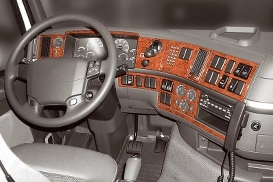 Силиконов стикер Махагон за табло за Volvo FH12 2002-2016, 23 части