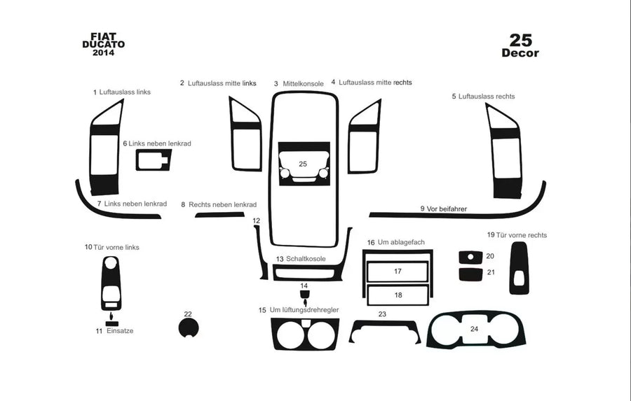 Силиконов стикер Махагон за Fiat Ducato/Citroen Jumper/Peugeot Boxer2015+, 25части