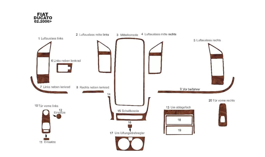 Силиконов стикер Махагон за Fiat Ducato/Citroen Jumper/Peugeot Boxer 2006-2014