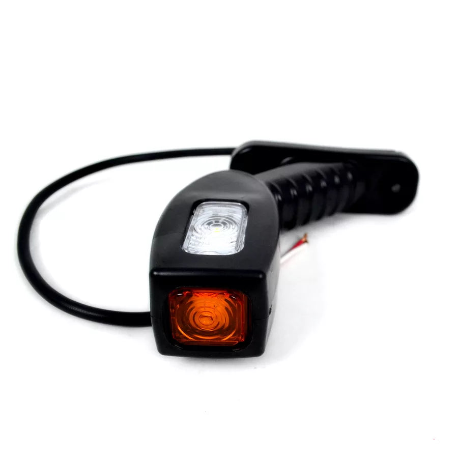 Късо LED рогче косо, комбинирана жълта/ бяла /червена светлина , 12/24V - дясно