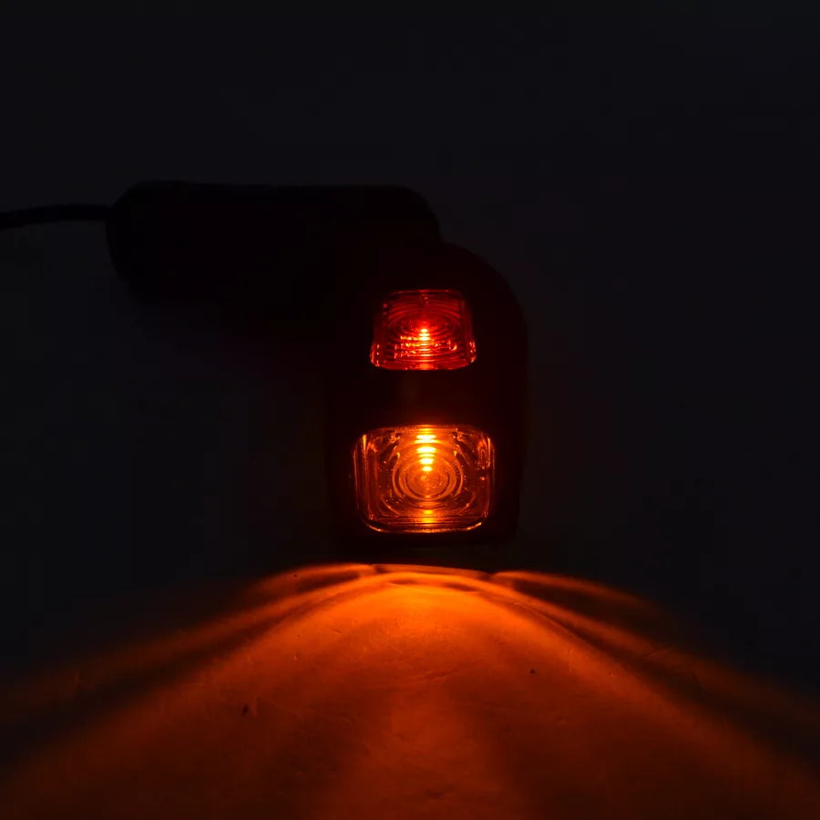 Късо LED рогче косо, комбинирана жълта/ бяла /червена светлина , 12/24V - дясно