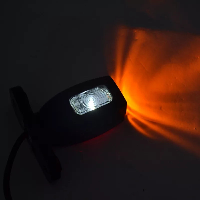 LED рогче косо, комбинирана жълта/ бяла/ червена светлина - 12/24V