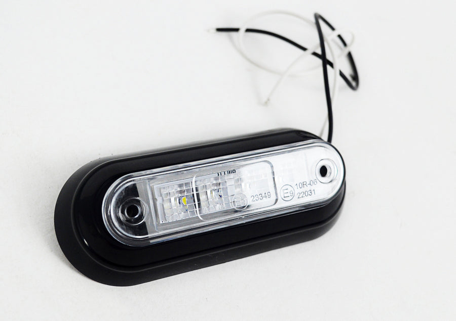 LED габарит със скоба за вграждане, преден, бял - 12/24V
