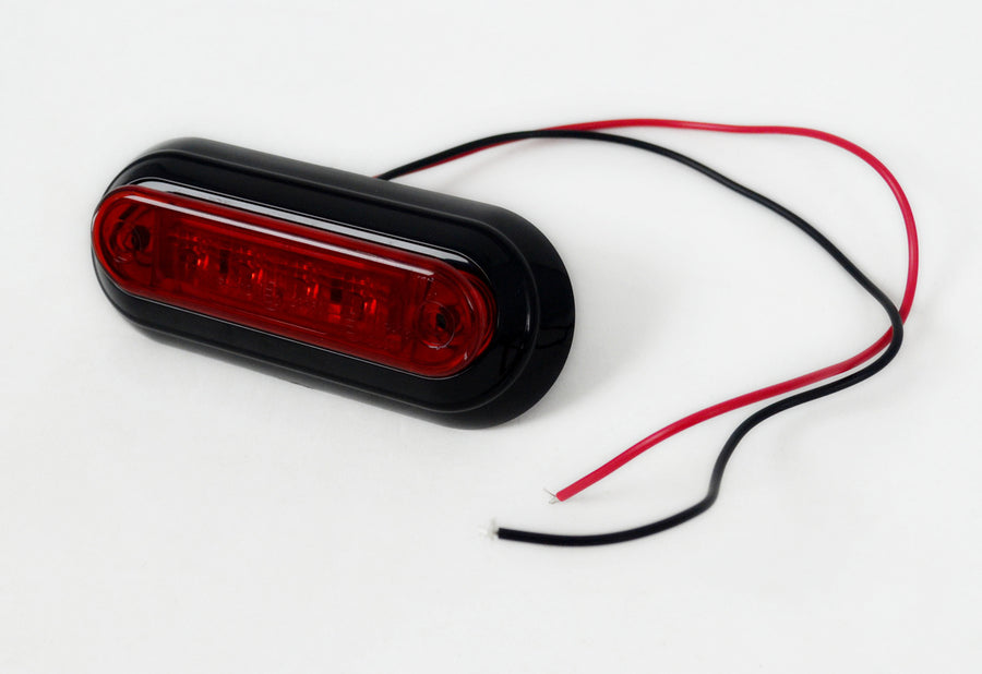 LED габарит със скоба и за вграждане, заден, червен 12/24V