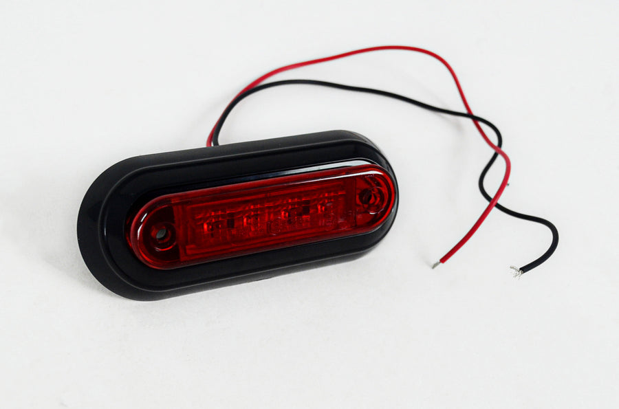 LED габарит със скоба и за вграждане, заден, червен 12/24V