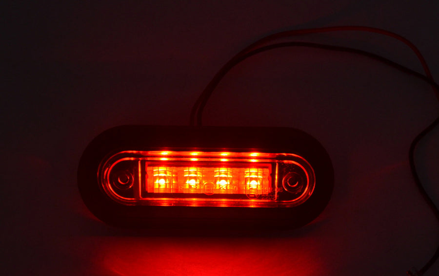 LED габарит със скоба и за вграждане, заден, червен 12/24V