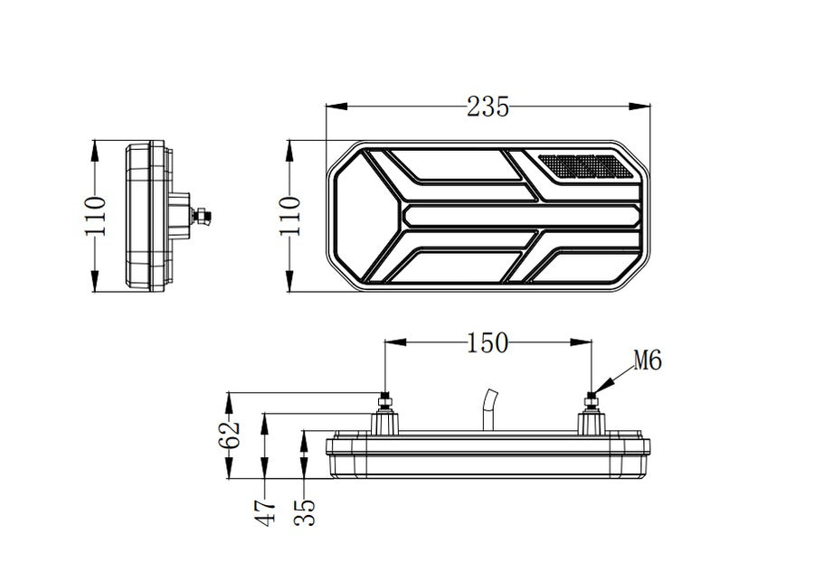 Комплект LED Диодни Стопове, Динамичен Мигач, 7 Функции, 12/24V