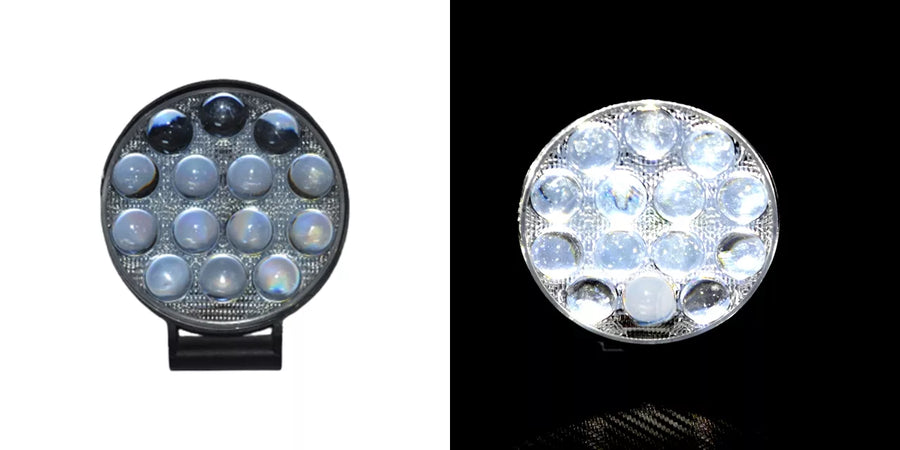 Тънък 3D LED халоген, прожектор, 14 диода с лупи, 42W