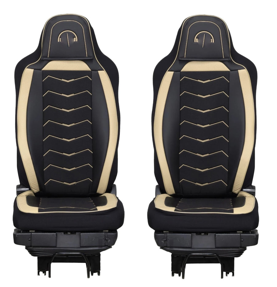 Калъфи за седалки за MAN TGX EURO 6, 2014-2020 - черни с бежово