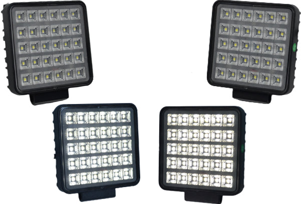 LED работна лампа, фар, квадрат, 30W, 12/24V, с on/off ключ