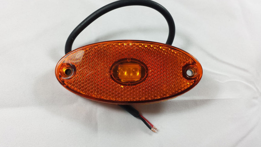 LED ЛЕД Диоден Маркер Габарит Токос Със Стойка Скоба Оранжев Жълт с 2 Диода Вграден Рефлектор 24V
