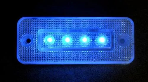 Диоден габарит с 4 LED в редица 12V - БЯЛ СЪС СИНЯ СВЕТЛИНА