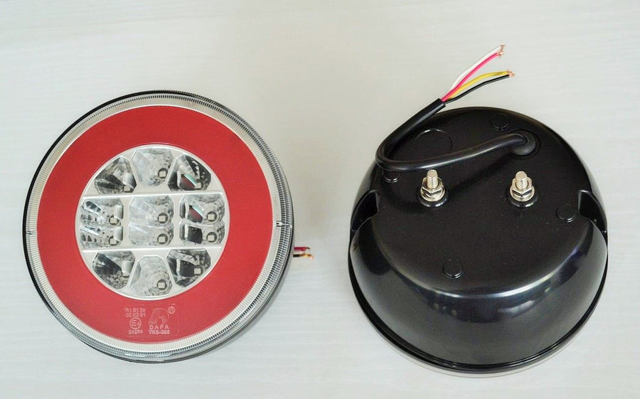 Кръгъл LED стоп с 4 функции - 12/24V, неон светлина, е- маркиран