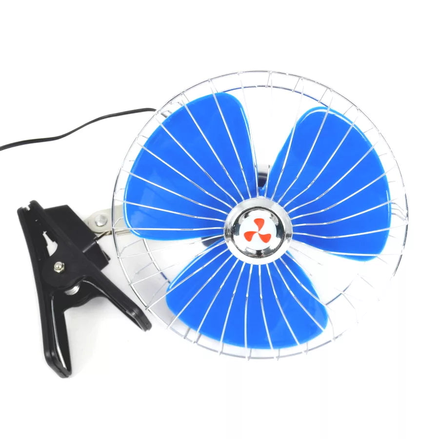 Универсален вентилатор за МПС, захващане със щипка, 12V, 8"