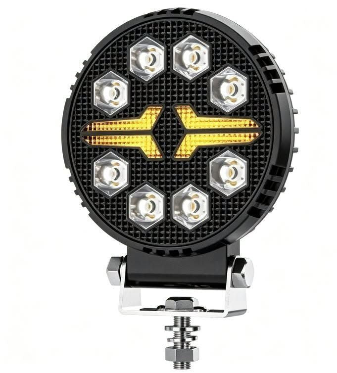 LED халоген- прожектор оранжева DRL стрелка + 8 диода, 12V. блиц + постоянна светлина