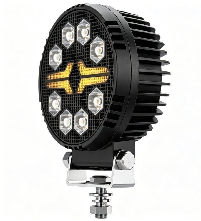 LED халоген- прожектор оранжева DRL стрелка + 8 диода, 12V. блиц + постоянна светлина