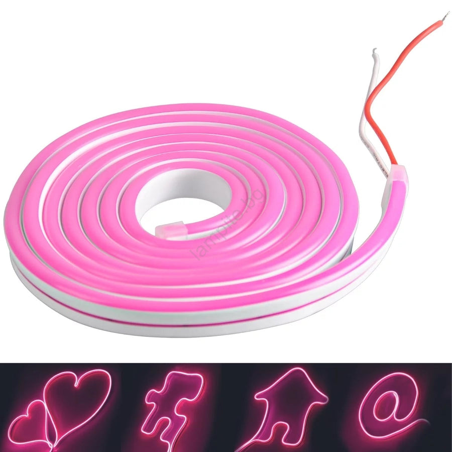 Диодна LED лента 5V, с извод за USB, бутон вкл./изкл. - Розова