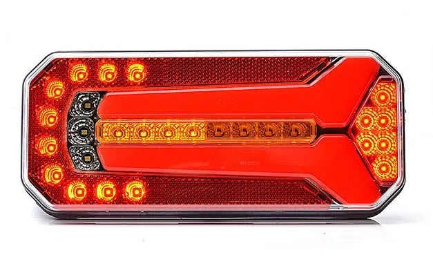 LED неон стоп с 4 функции (Reverse) и динамичен мигач 12/24V, Ляв=Десен